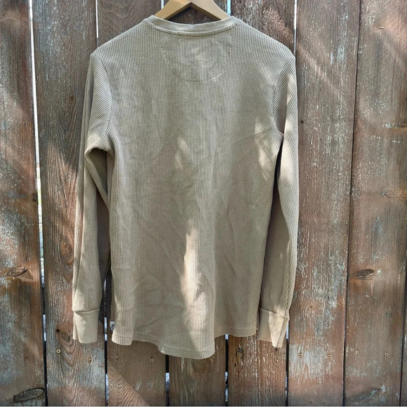 FREE PLANET Men’s Tan Waffle Thermal Long Sleeve Shirt Size Small - Picture 8 of 8
